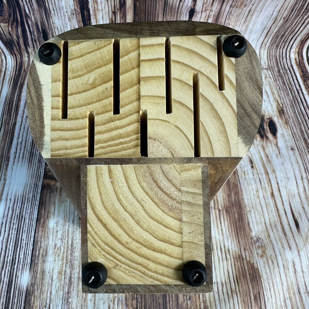 Mac Tools Knives Brown Wood Block ONLY 7 Slot Knife Holder Kitchen Storage - Picture 7 of 10